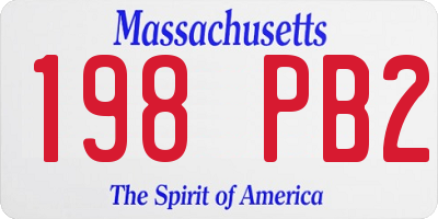 MA license plate 198PB2