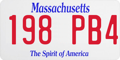 MA license plate 198PB4
