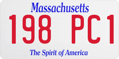 MA license plate 198PC1