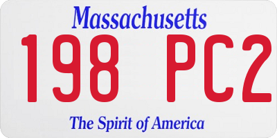 MA license plate 198PC2
