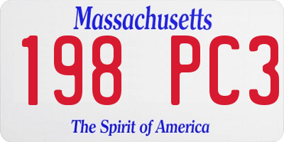 MA license plate 198PC3