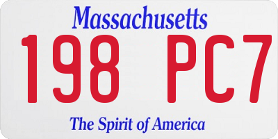 MA license plate 198PC7