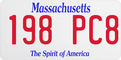 MA license plate 198PC8