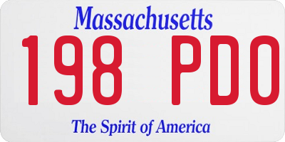 MA license plate 198PD0