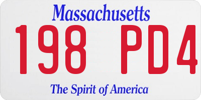 MA license plate 198PD4