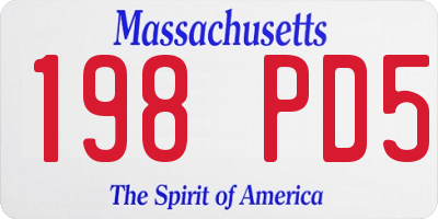 MA license plate 198PD5