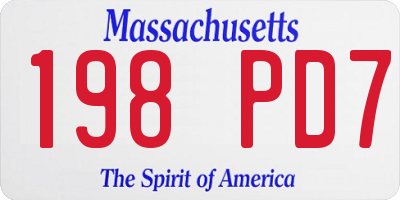 MA license plate 198PD7