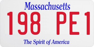 MA license plate 198PE1