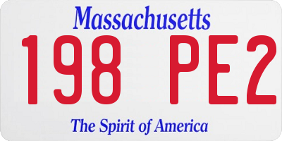 MA license plate 198PE2