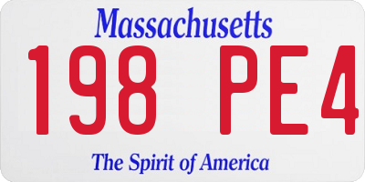 MA license plate 198PE4