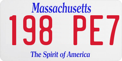 MA license plate 198PE7
