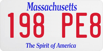 MA license plate 198PE8