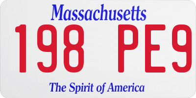 MA license plate 198PE9