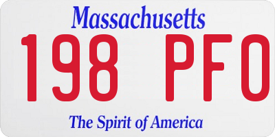 MA license plate 198PF0