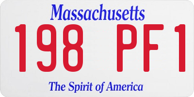 MA license plate 198PF1