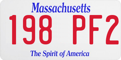 MA license plate 198PF2