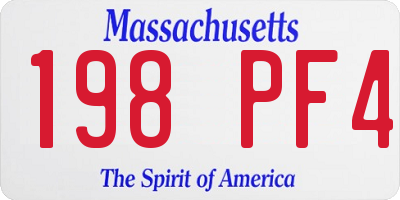 MA license plate 198PF4