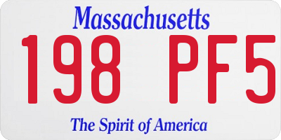 MA license plate 198PF5