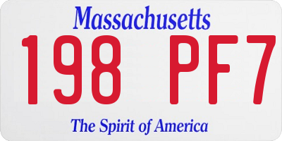 MA license plate 198PF7