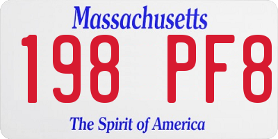 MA license plate 198PF8