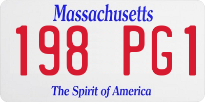 MA license plate 198PG1