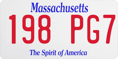 MA license plate 198PG7