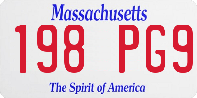 MA license plate 198PG9