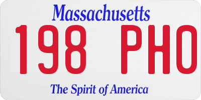 MA license plate 198PH0