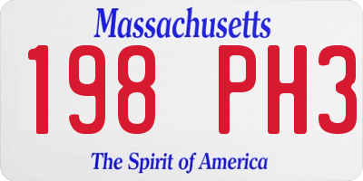 MA license plate 198PH3