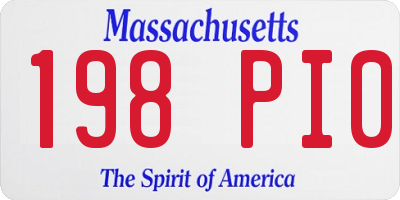 MA license plate 198PI0