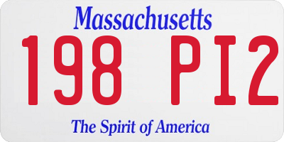 MA license plate 198PI2