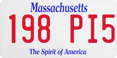 MA license plate 198PI5