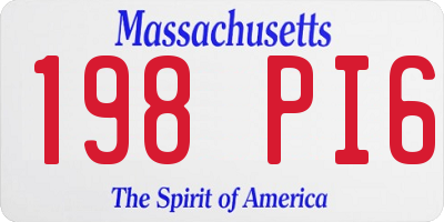 MA license plate 198PI6