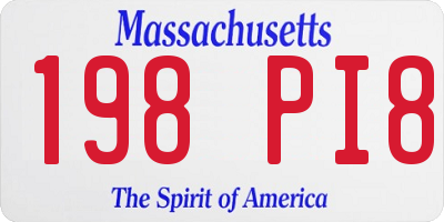 MA license plate 198PI8