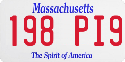 MA license plate 198PI9