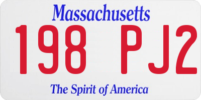 MA license plate 198PJ2