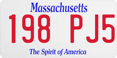 MA license plate 198PJ5