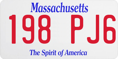 MA license plate 198PJ6