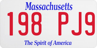 MA license plate 198PJ9