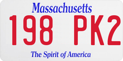 MA license plate 198PK2