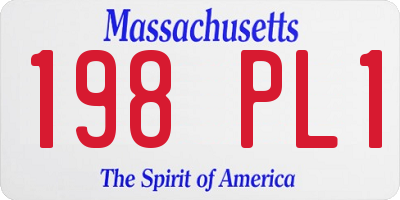 MA license plate 198PL1