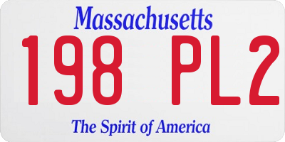 MA license plate 198PL2