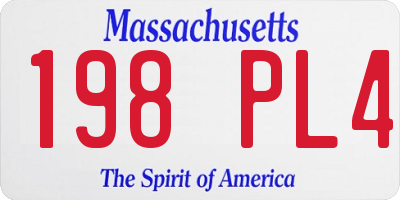 MA license plate 198PL4