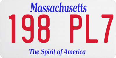 MA license plate 198PL7