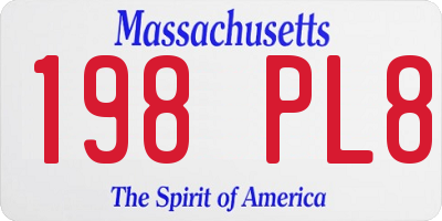 MA license plate 198PL8