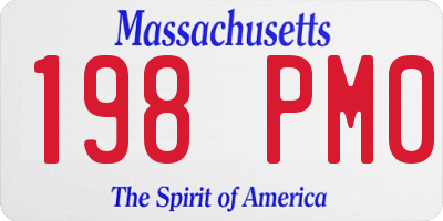MA license plate 198PM0