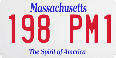 MA license plate 198PM1