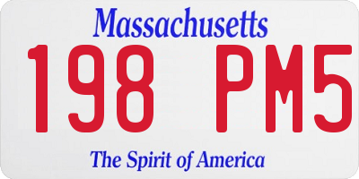 MA license plate 198PM5