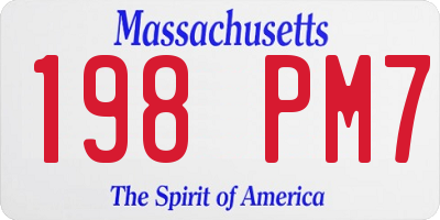 MA license plate 198PM7