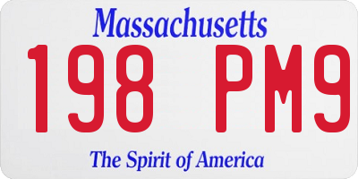 MA license plate 198PM9